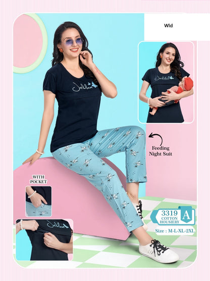 Feeding Style 3319 A Wld Cotton Pyjama Night Suits Exporter