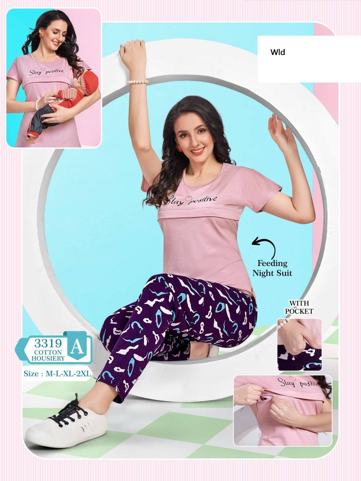 Feeding Style 3319 A Wld Cotton Pyjama Night Suits Exporter