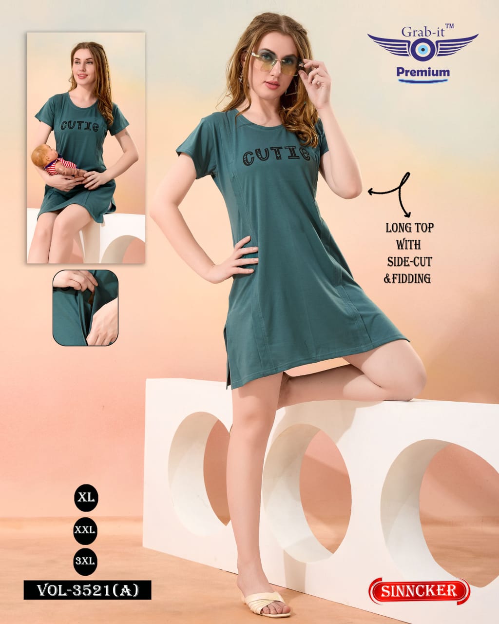 Feeding Style Vol 3521 A Grab It Sinker Women Long Tshirt Wholesaler Gujarat