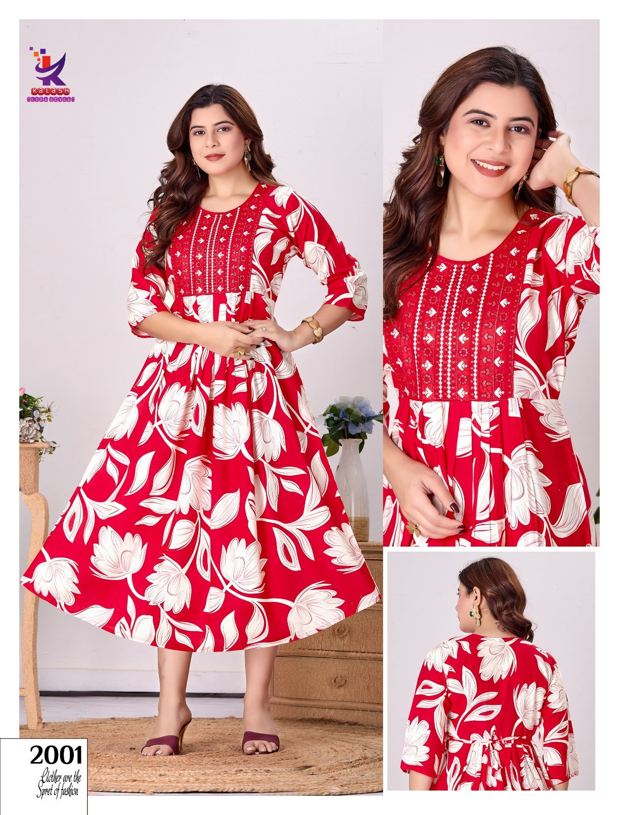 Fem Fab 11 Mlm Kalash Lifestyle Rayon 14Kg Anarkali Kurtis Manufacturer Gujarat
