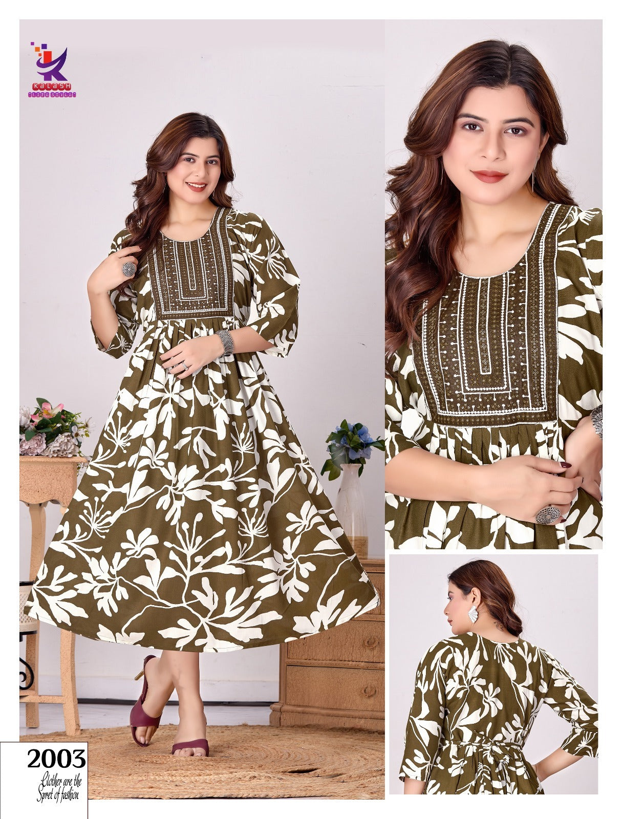 Fem Fab 11 Mlm Kalash Lifestyle Rayon 14Kg Anarkali Kurtis Manufacturer Gujarat