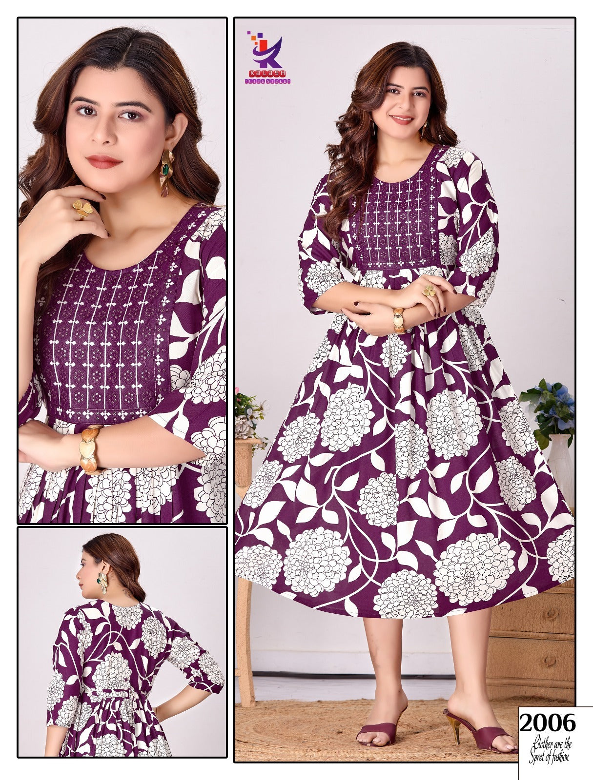 Fem Fab 11 Mlm Kalash Lifestyle Rayon 14Kg Anarkali Kurtis Manufacturer Gujarat