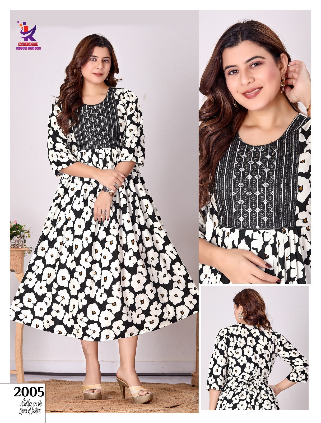 Fem Fab 11 Mlm Kalash Lifestyle Rayon 14Kg Anarkali Kurtis Manufacturer Gujarat