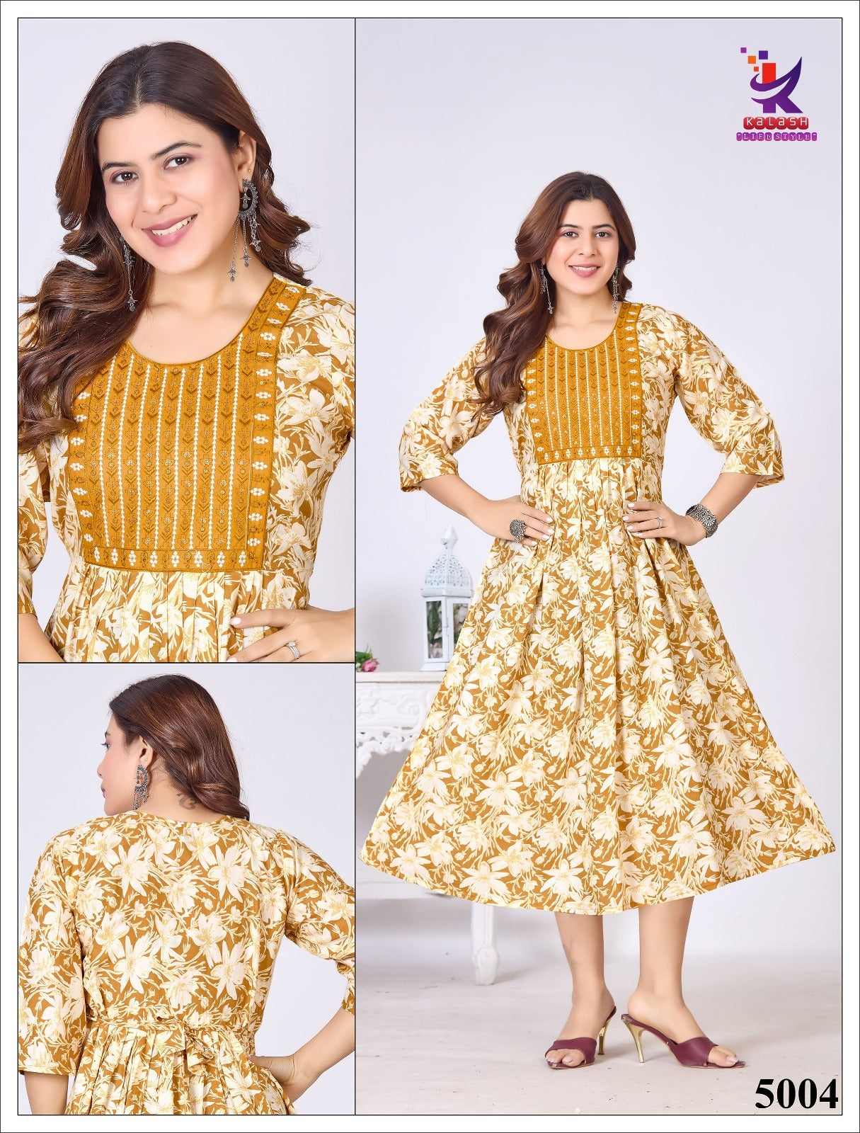 Fem Fab 13 Mlm Kalash Lifestyle Rayon 14Kg Anarkali Kurtis Exporter India