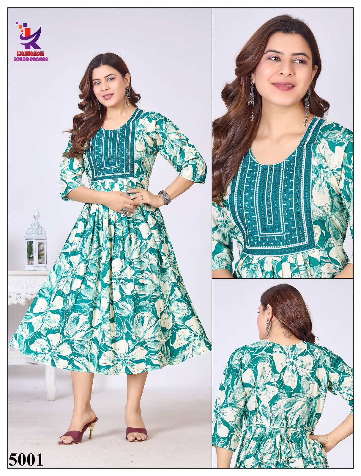 Fem Fab 13 Mlm Kalash Lifestyle Rayon 14Kg Anarkali Kurtis Exporter India