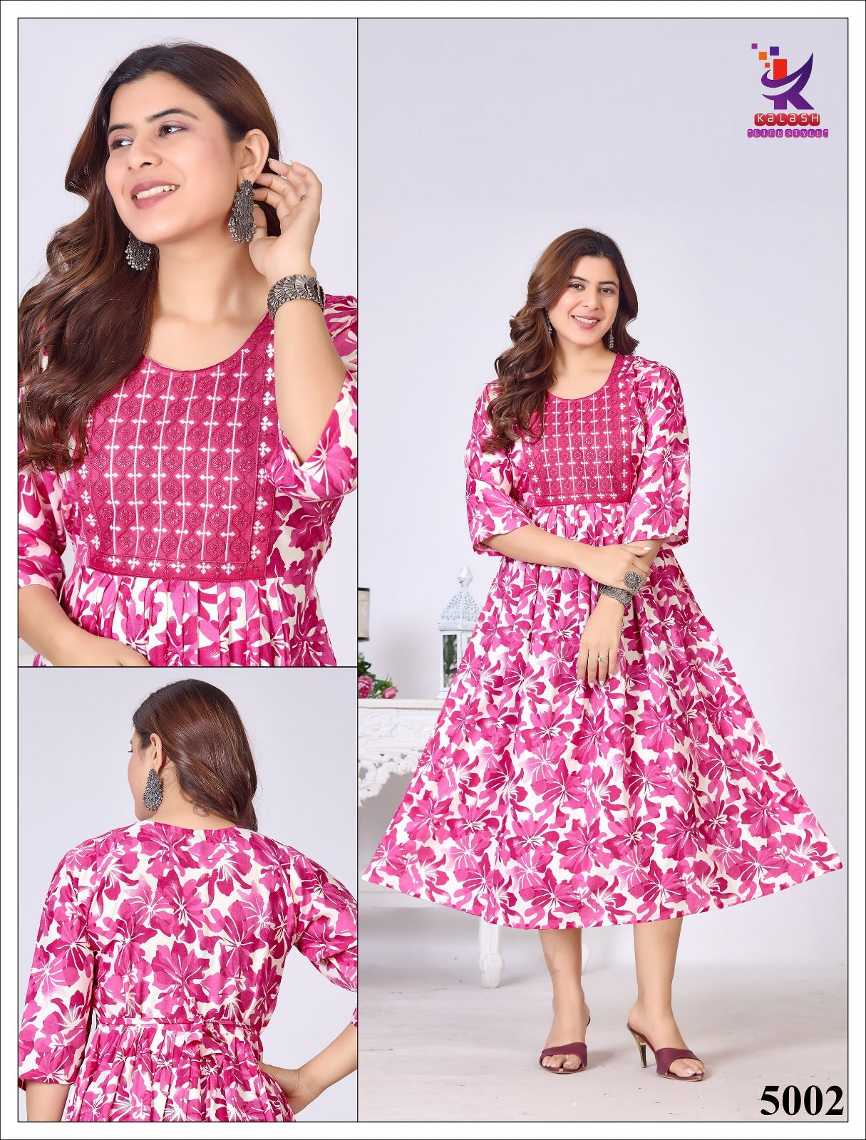Fem Fab 13 Mlm Kalash Lifestyle Rayon 14Kg Anarkali Kurtis Exporter India