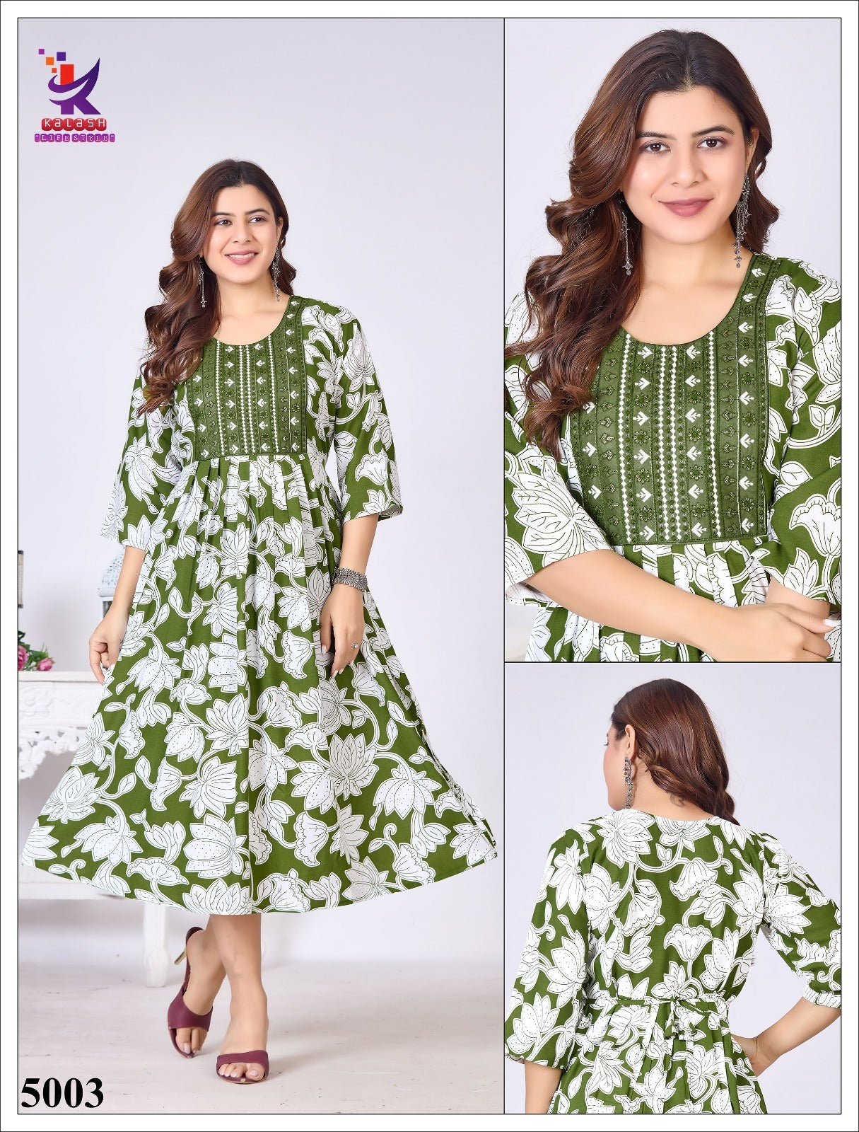 Fem Fab 13 Mlm Kalash Lifestyle Rayon 14Kg Anarkali Kurtis Exporter India