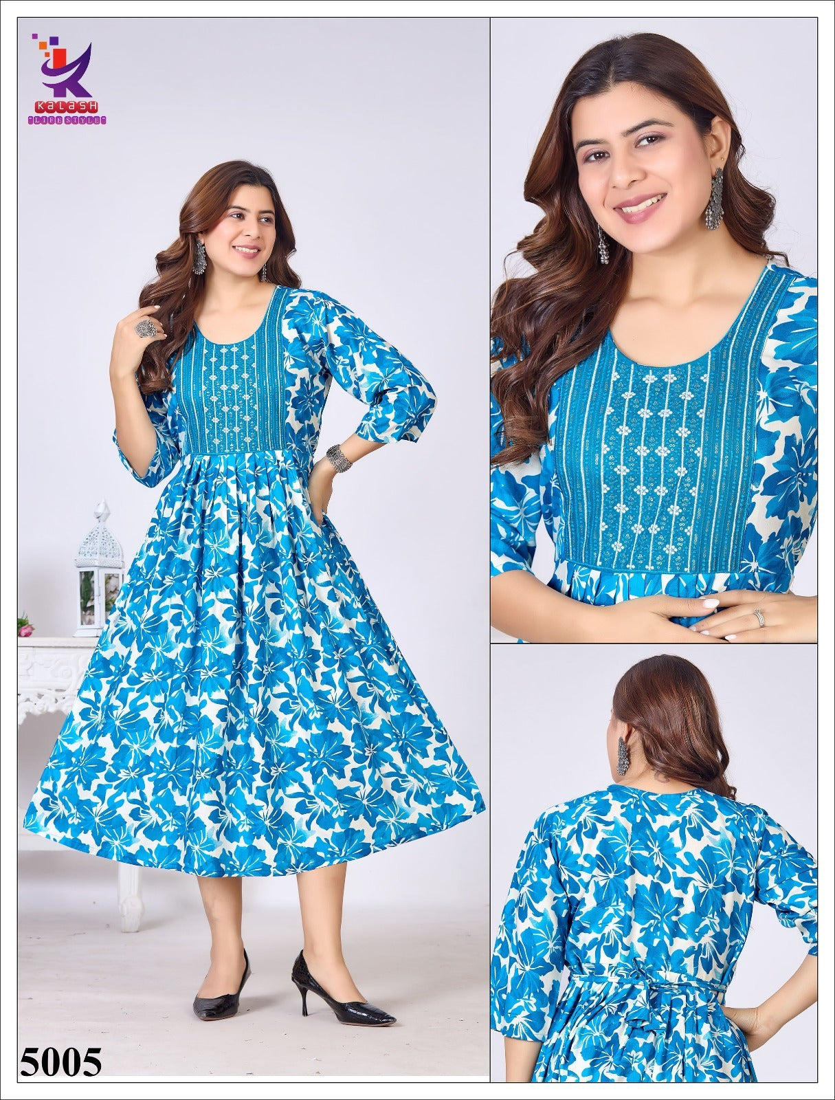 Fem Fab 13 Mlm Kalash Lifestyle Rayon 14Kg Anarkali Kurtis Exporter India