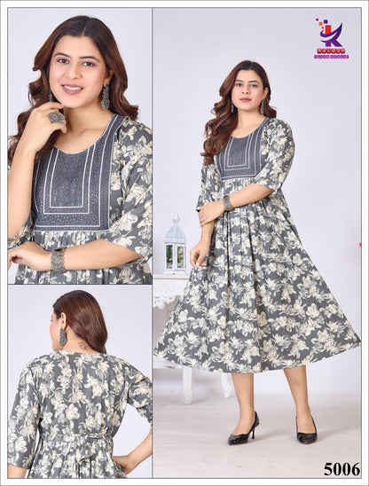 Fem Fab 13 Mlm Kalash Lifestyle Rayon 14Kg Anarkali Kurtis Exporter India