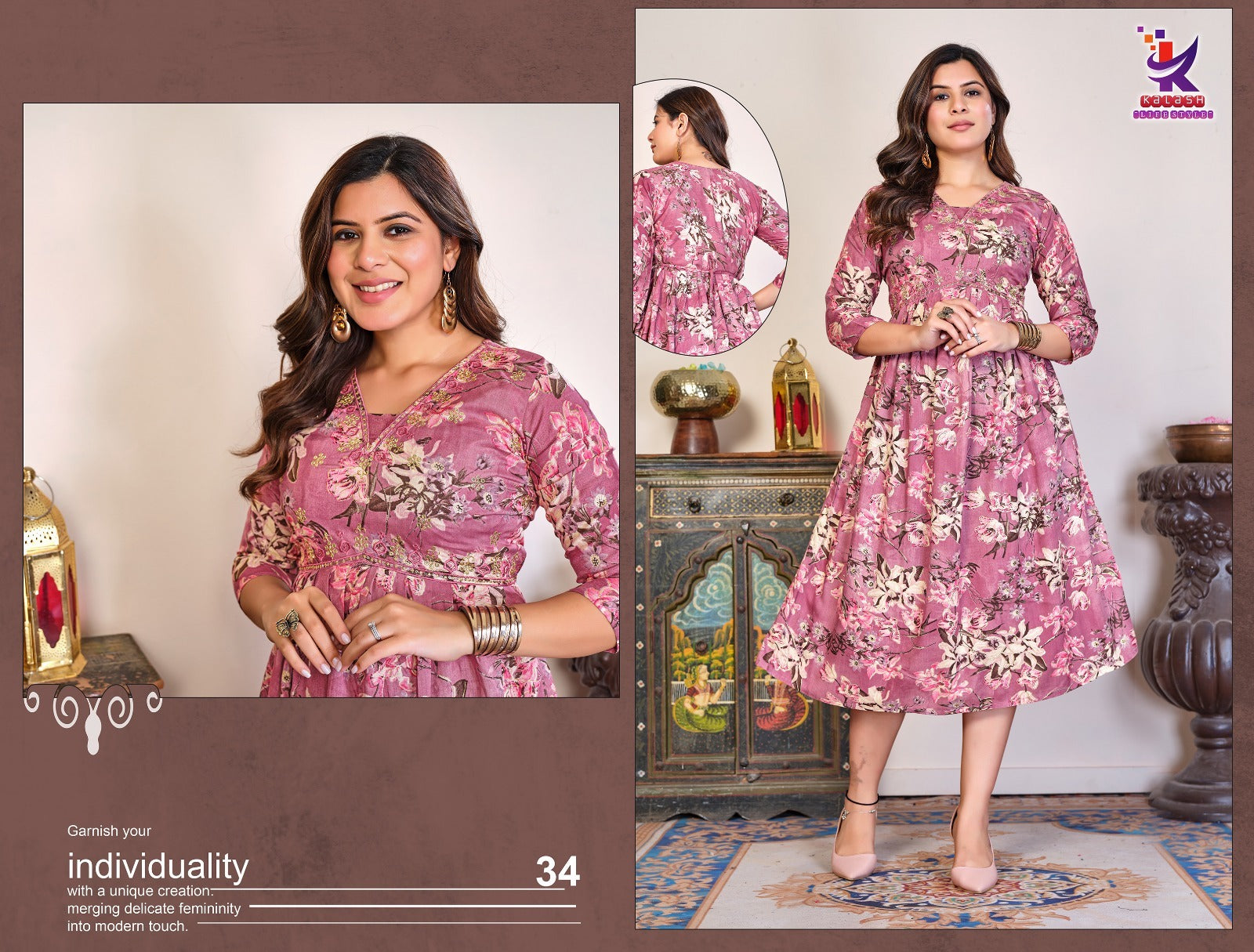 Femflair 2 Mlm Kalash Lifestyle Rayon Cotton Plus Size Kurtis Wholesale