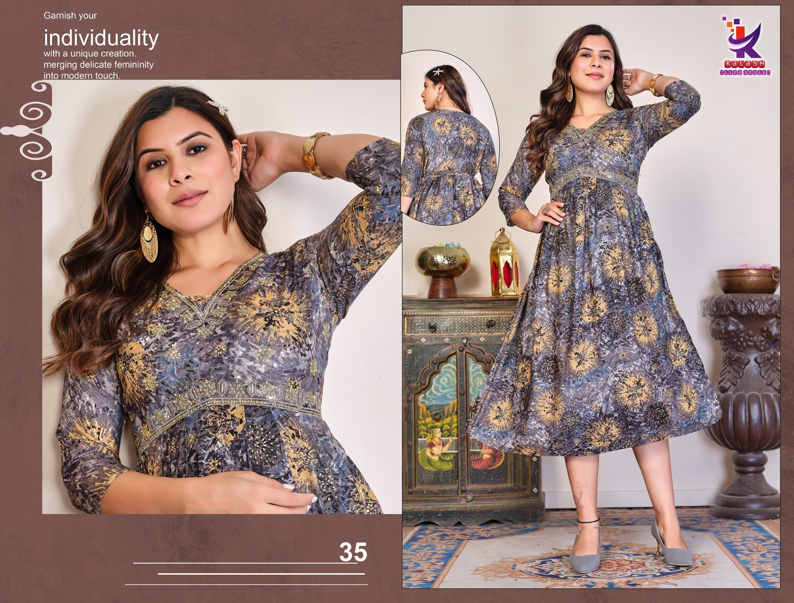 Femflair 2 Mlm Kalash Lifestyle Rayon Cotton Plus Size Kurtis Wholesale