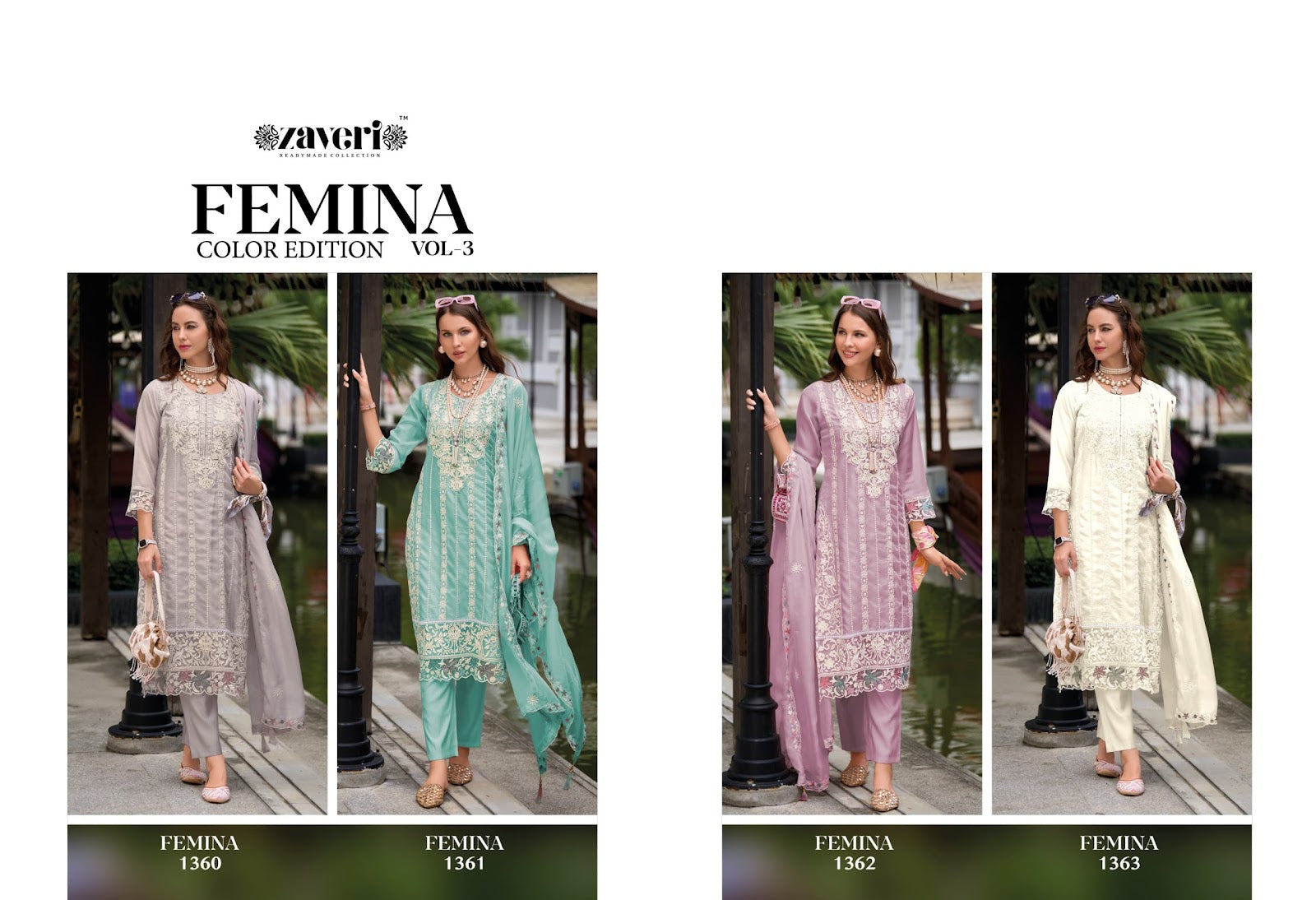Femina Color Edition Vol 3 Zaveri Soft Organza Readymade Pant Style Suits Exporter India