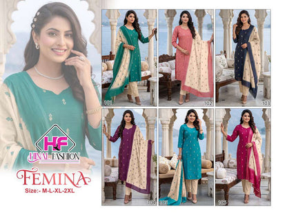 Femina Hinal Fashion Raw Silk Readymade Pant Style Suits Wholesale Rate