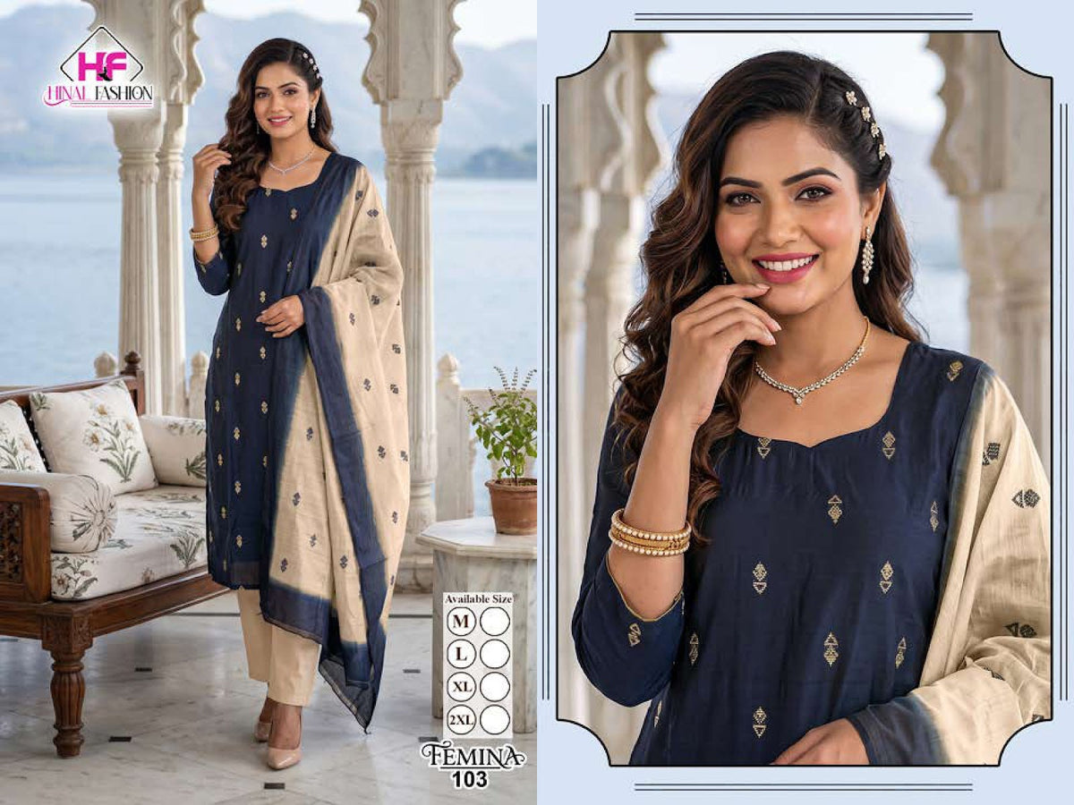 Femina Hinal Fashion Raw Silk Readymade Pant Style Suits Wholesale Rate