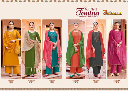 Femina Jaimala Pure Zam Pant Style Suits Manufacturer India