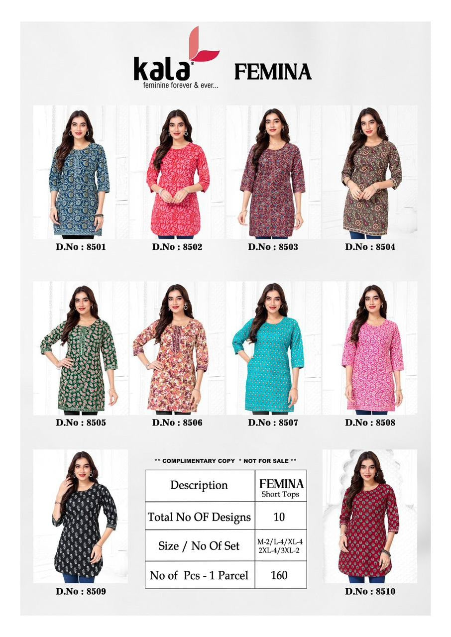 femina kala cotton short kurtis manufacturer