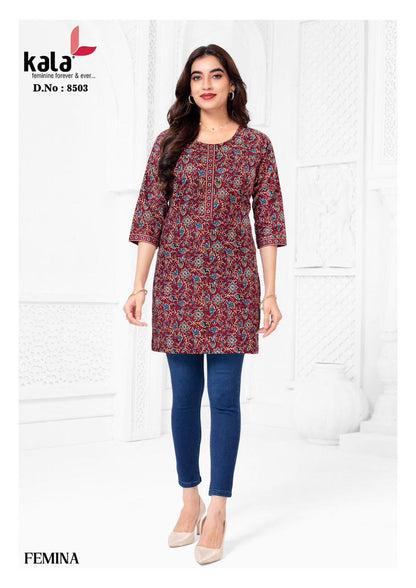 femina kala cotton short kurtis manufacturer