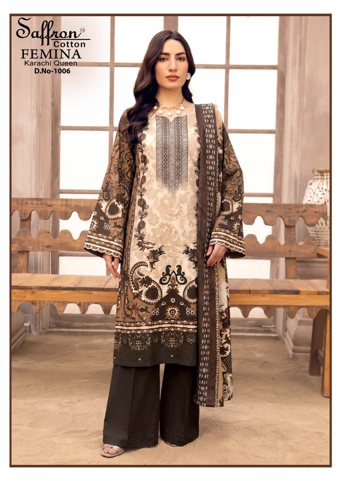 Femina Queen Vol 1 Saffron Cotton Indo Cotton Karachi Salwar Suits Wholesale Price