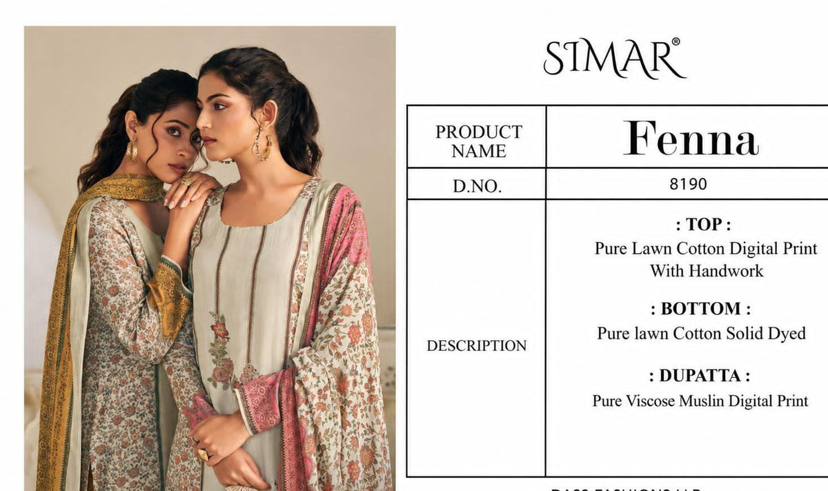Fenna Cotton Simar Lawn Pakistani Salwar Suits Supplier India