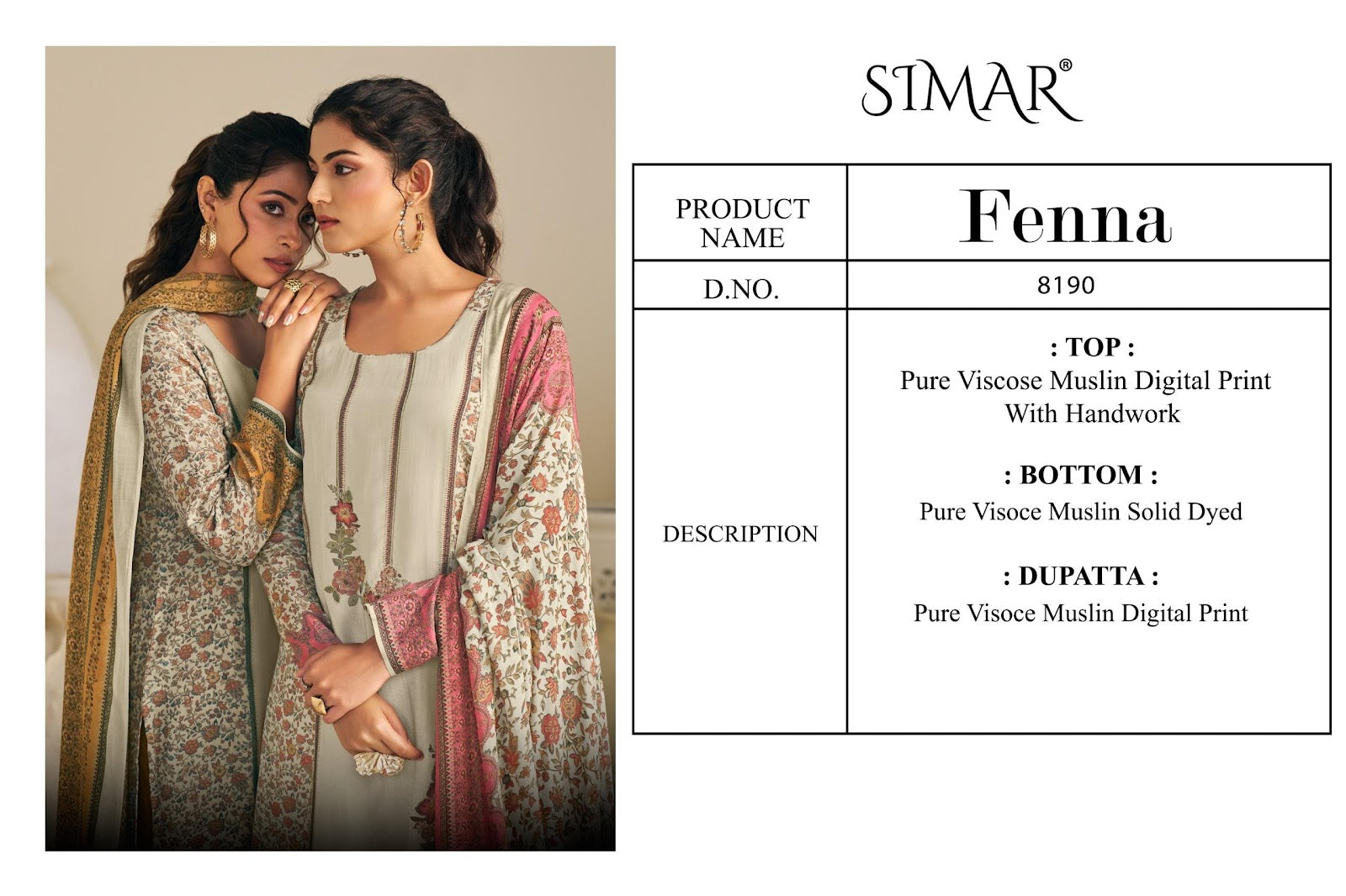 Fenna Simar Pure Viscose Pant Style Suits Wholesaler Gujarat