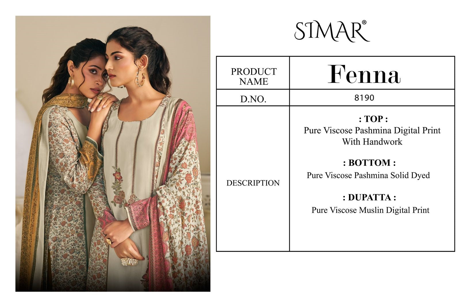 Fenna Simar Pashmina Suits Wholesale Price