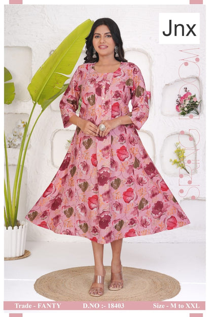 Fenty 3009 Jnx Vertican Anarkali Kurtis Exporter India