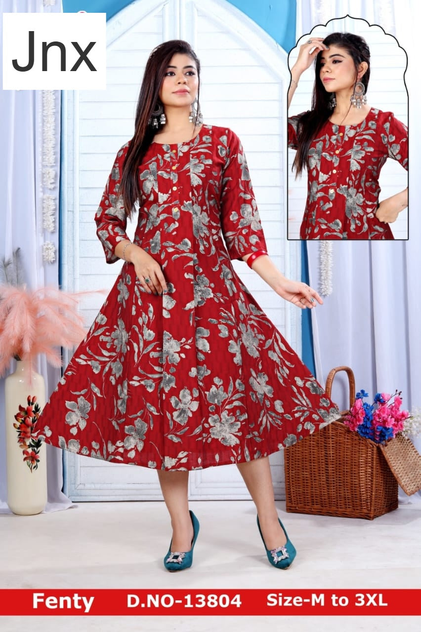 Fenty 3009 Jnx Vertican Anarkali Kurtis Exporter India