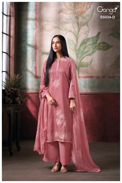 Fenyra S5034 Ganga Cotton Satin Pant Style Suits Manufacturer Ahmedabad