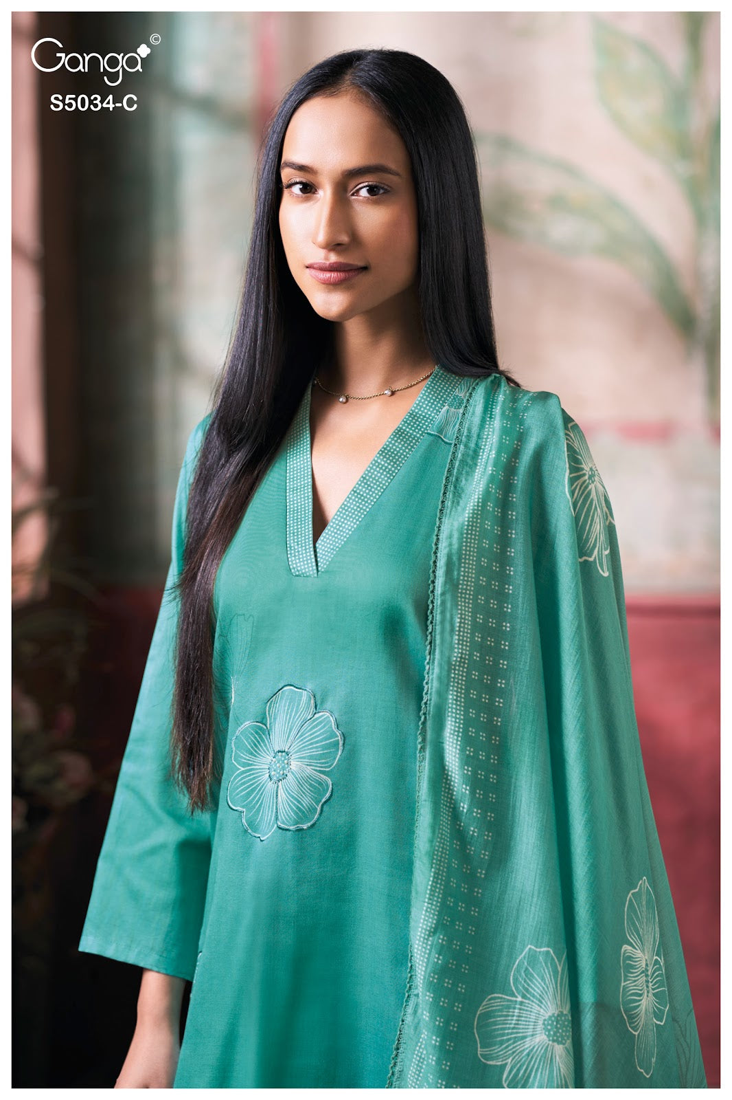 Fenyra S5034 Ganga Cotton Satin Pant Style Suits Manufacturer Ahmedabad