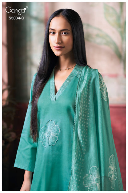 Fenyra S5034 Ganga Cotton Satin Pant Style Suits Manufacturer Ahmedabad