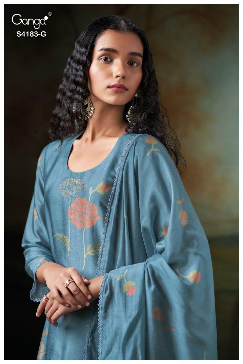 Feriel 4183 Ganga Premium Bemberg Plazzo Style Suits Exporter India