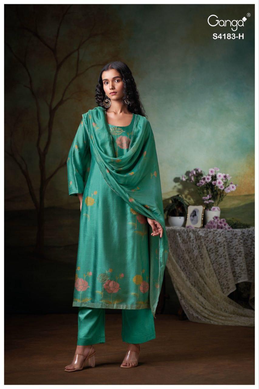 Feriel 4183 Ganga Premium Bemberg Plazzo Style Suits Exporter India