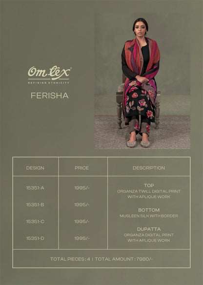 Ferisha Omtex Organza Pant Style Suits Wholesale Price