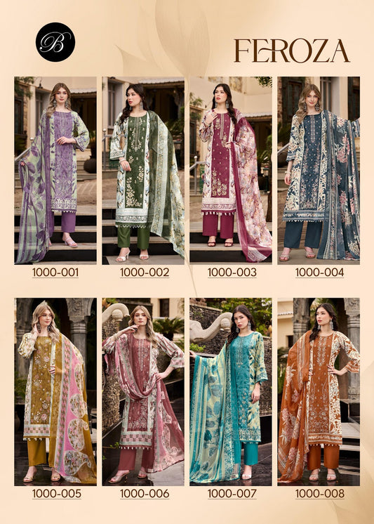 Feroza Belliza Designer Studio Jam Cotton Karachi Salwar Suits Wholesale Price