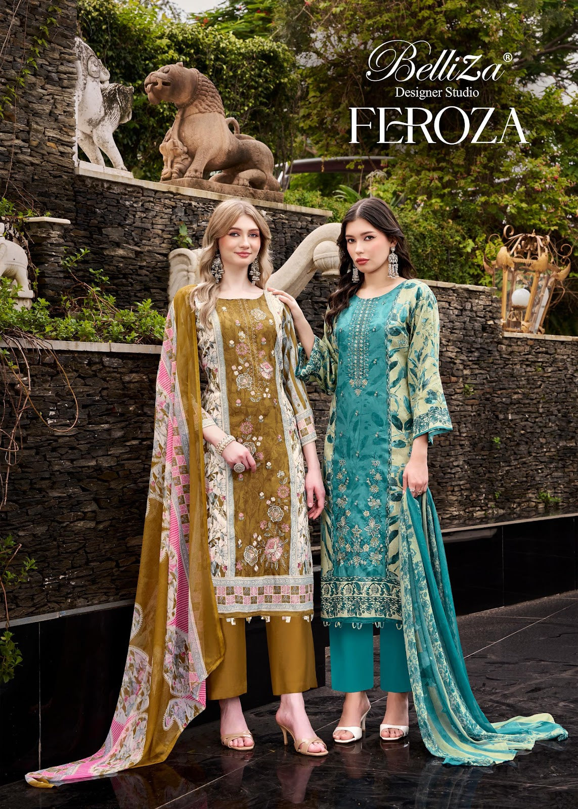 Feroza Belliza Designer Studio Jam Cotton Karachi Salwar Suits Wholesale Price