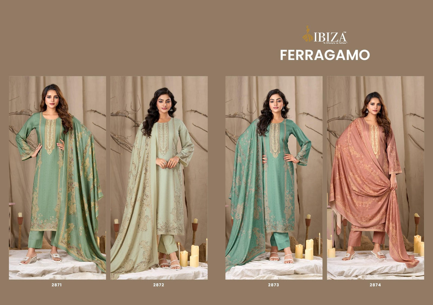 Ferragamo Ibiza Pure Viscose Pashmina Suits Exporter Ahmedabad