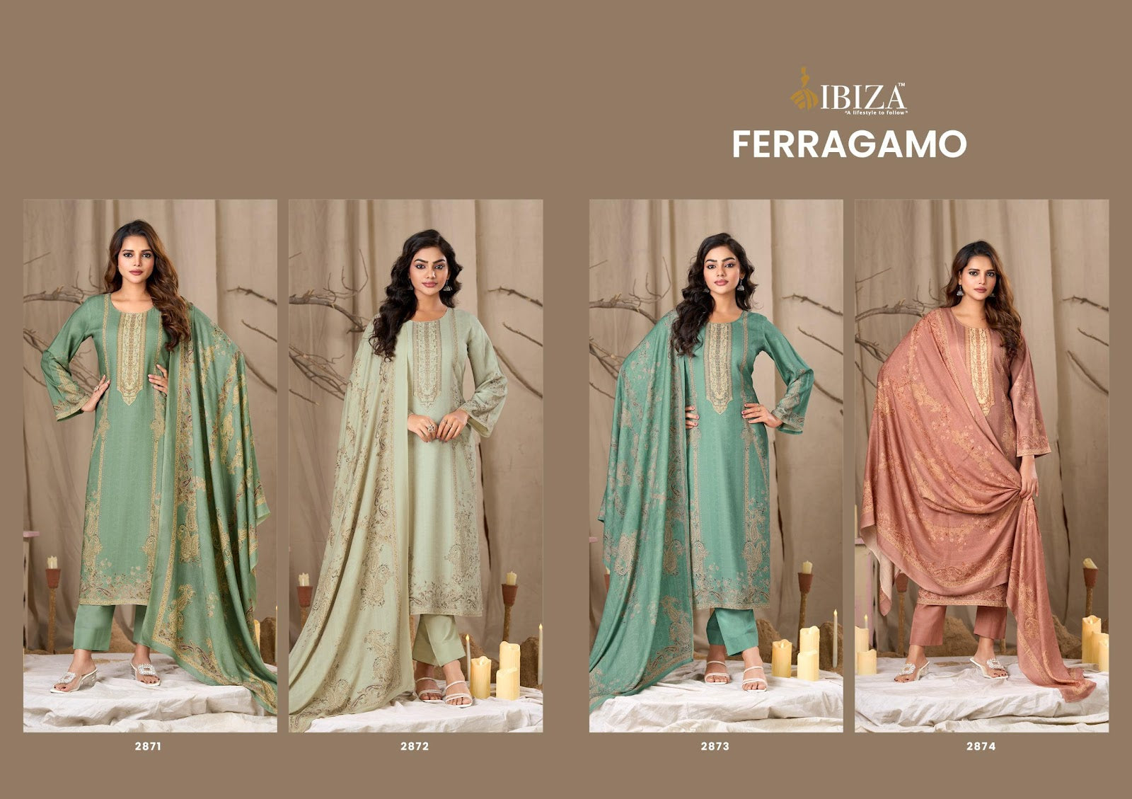 Ferragamo Ibiza Pure Viscose Pashmina Suits Exporter Ahmedabad