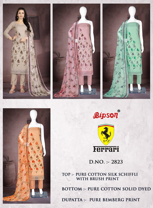 Ferrari 2823 Bipson Prints Cotton Silk Pant Style Suits Exporter