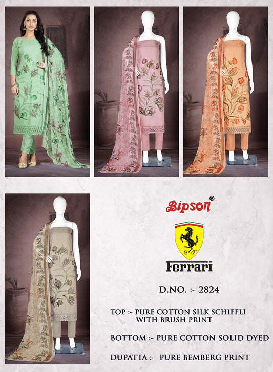 Ferrari 2824 Bipson Prints Cotton Silk Pant Style Suits Exporter Gujarat