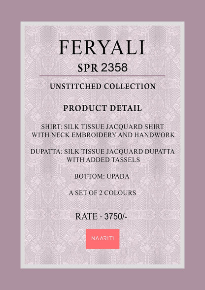 Feryali Naariti Tissue Silk Pant Style Suits Supplier Gujarat