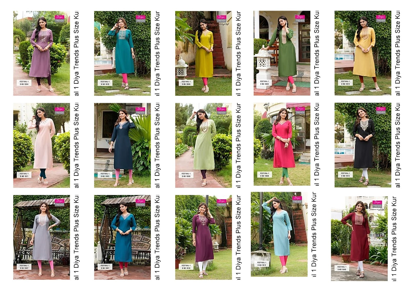 Festival 1 Diya Trends Roman Silk Plus Size Kurtis Manufacturer