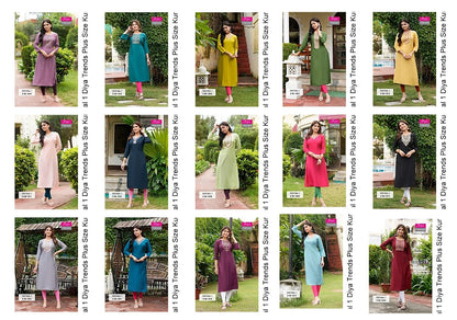 Festival 1 Diya Trends Roman Silk Plus Size Kurtis Manufacturer