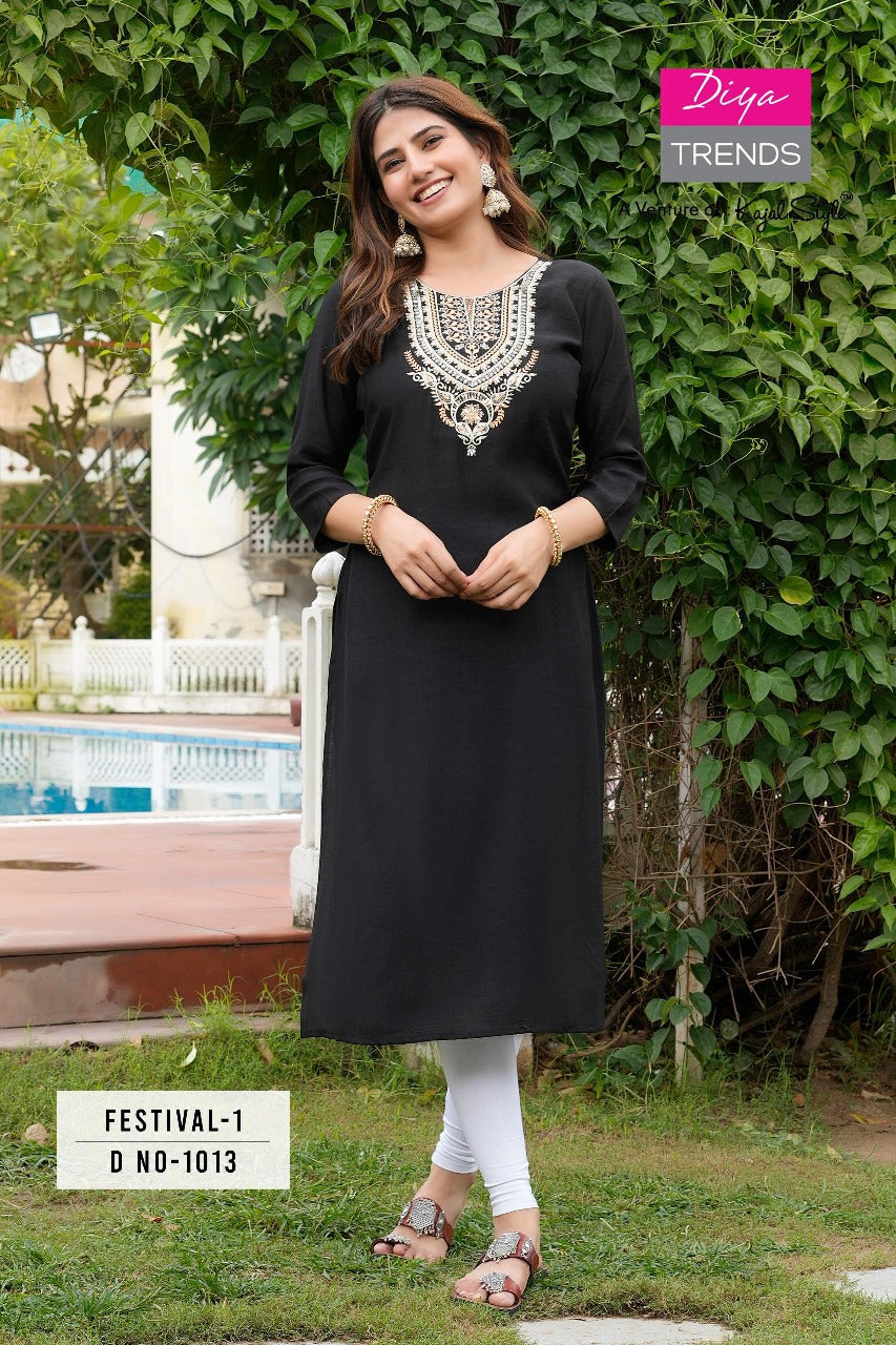 Festival 1 Diya Trends Roman Silk Plus Size Kurtis Manufacturer