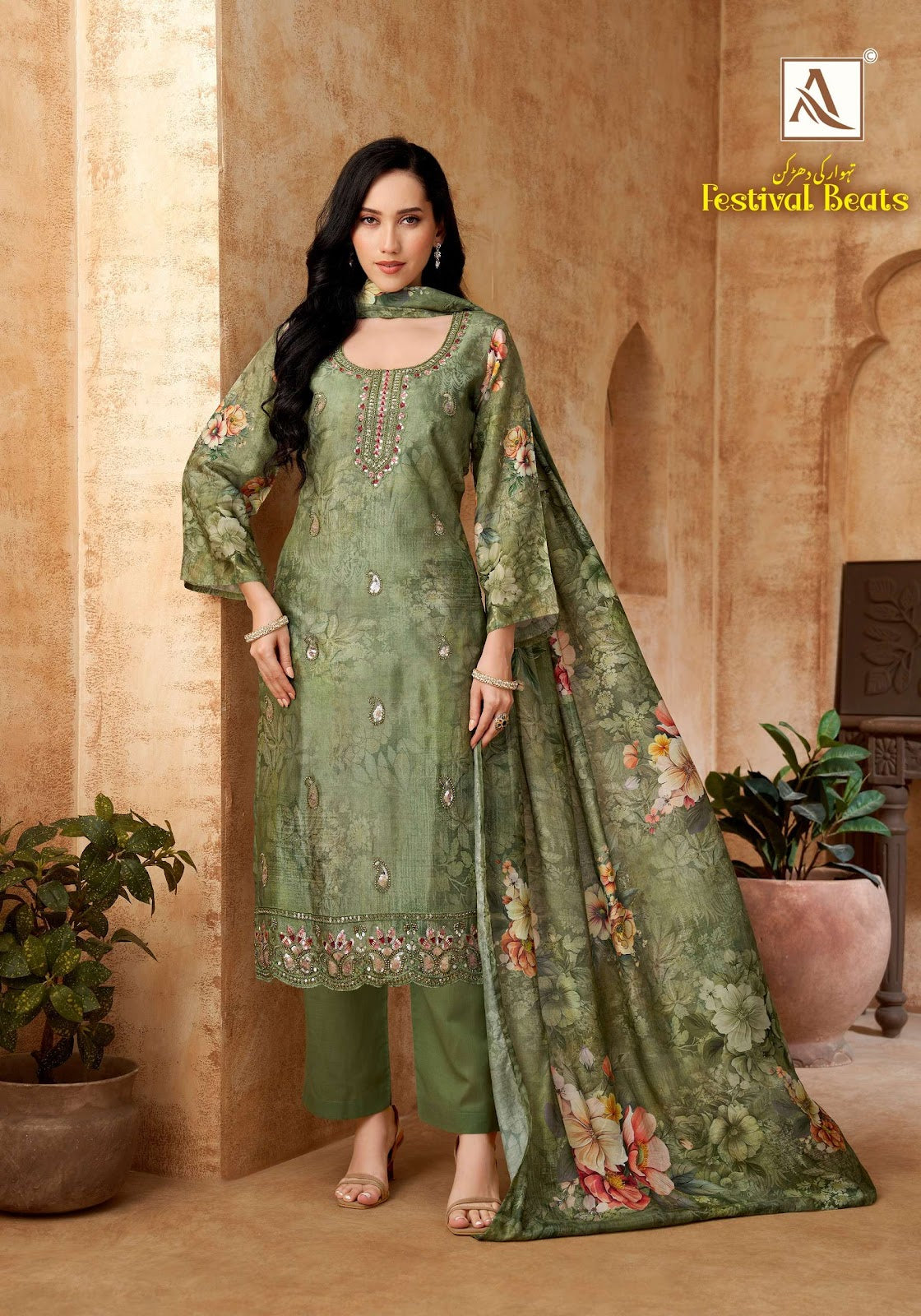 Festival Beats Alok Viscose Karachi Salwar Suits Wholesale