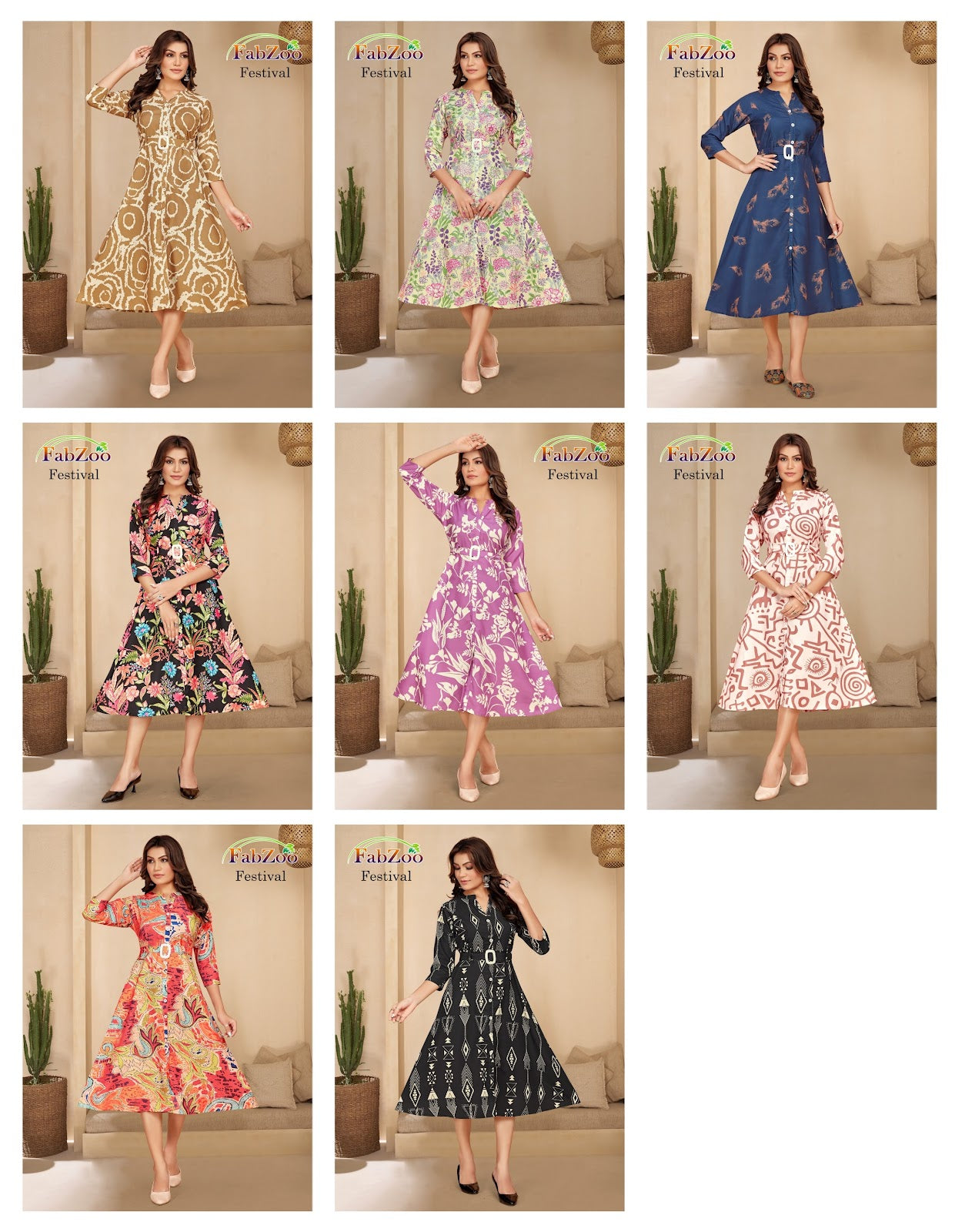 Festival Fabzoo Rayon A-Line Kurti Wholesale Price