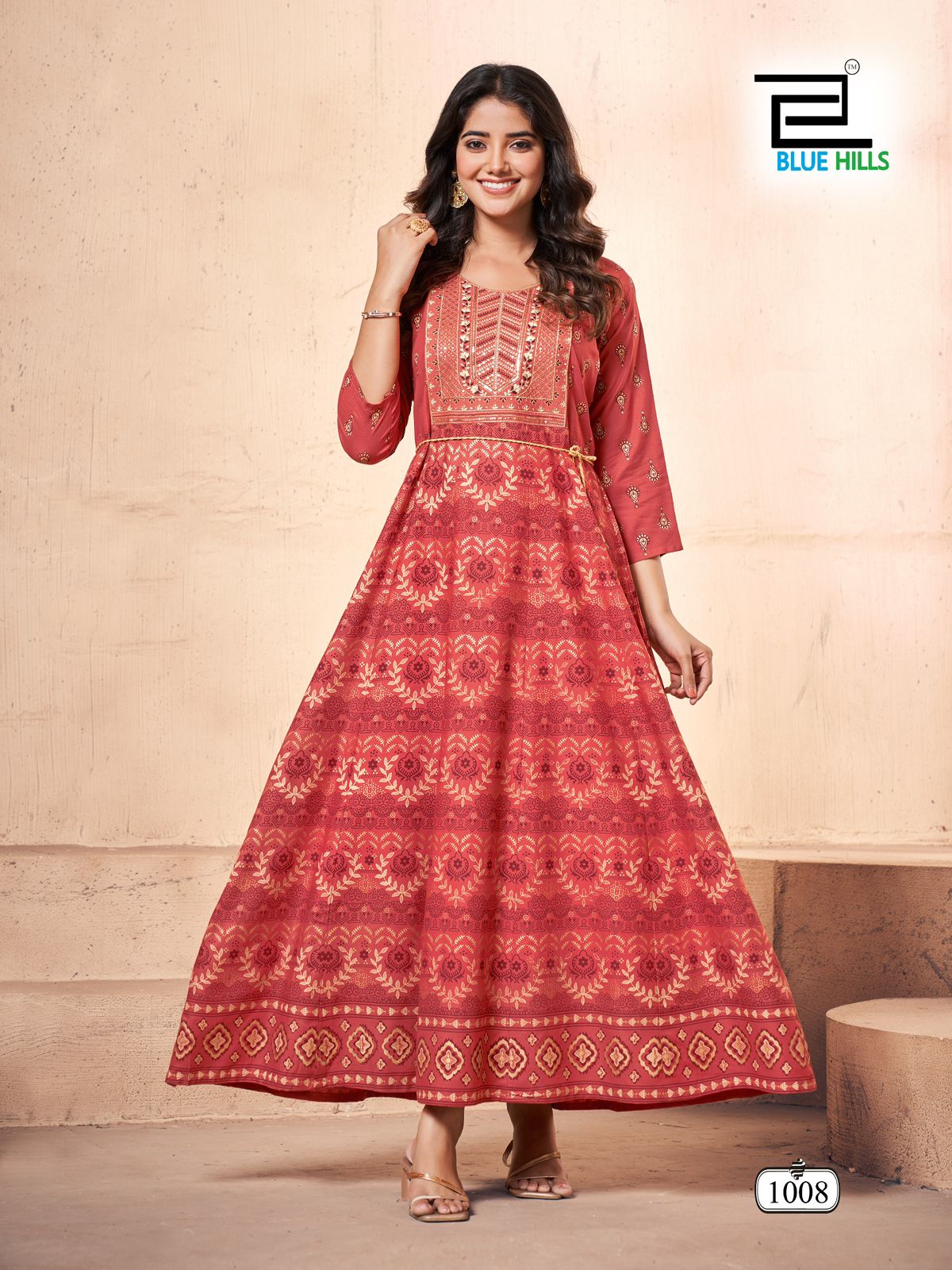 Festival Pro Max Blue Hills Rayon 14Kg Anarkali Kurtis Wholesale