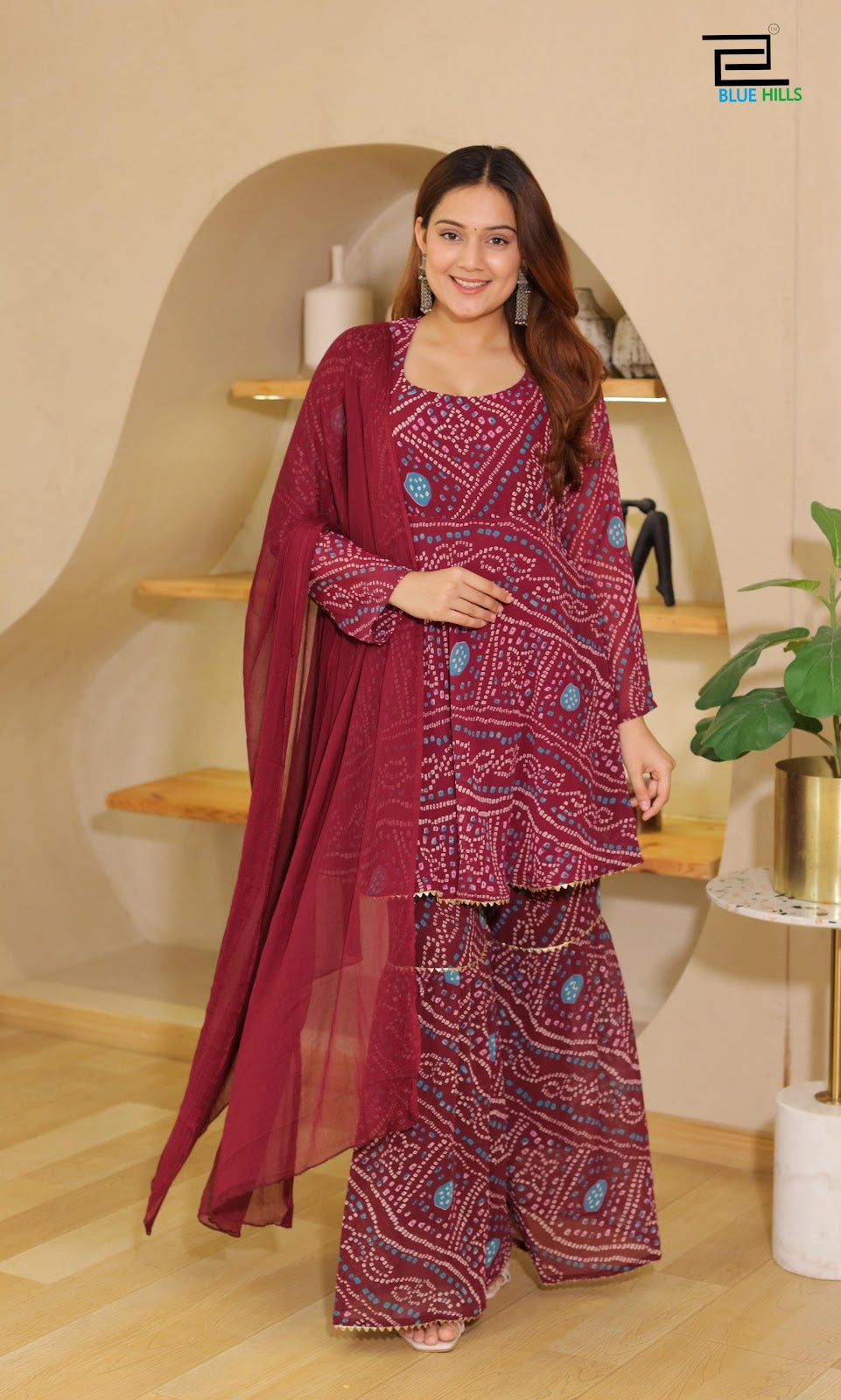 Festival Season Bluehills Georgette Readymade Sharara Suits Wholesale Price