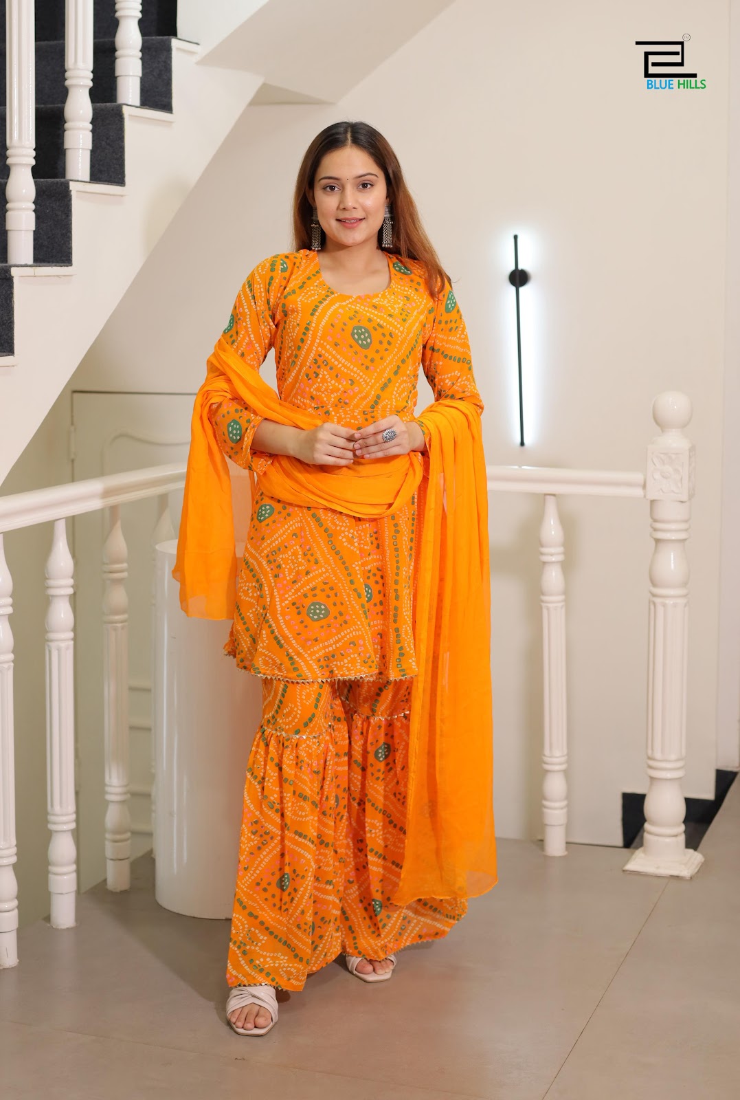 Festival Season Bluehills Georgette Readymade Sharara Suits Wholesale Price