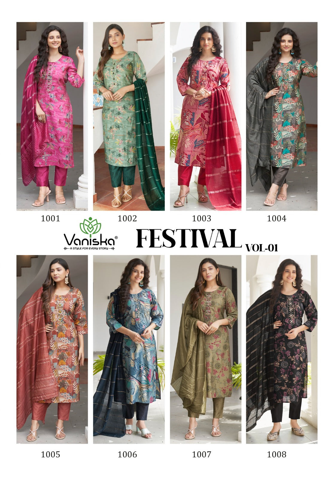 Festival Vol 1 Vaniska Modal Chanderi Readymade Pant Style Suits Wholesaler