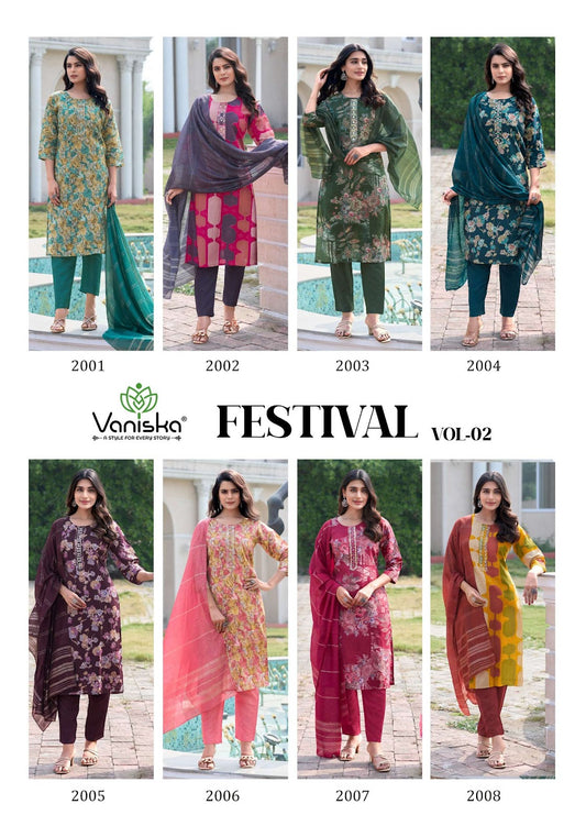 Festival Vol 2 Vaniska Modal Chanderi Readymade Pant Style Suits Exporter